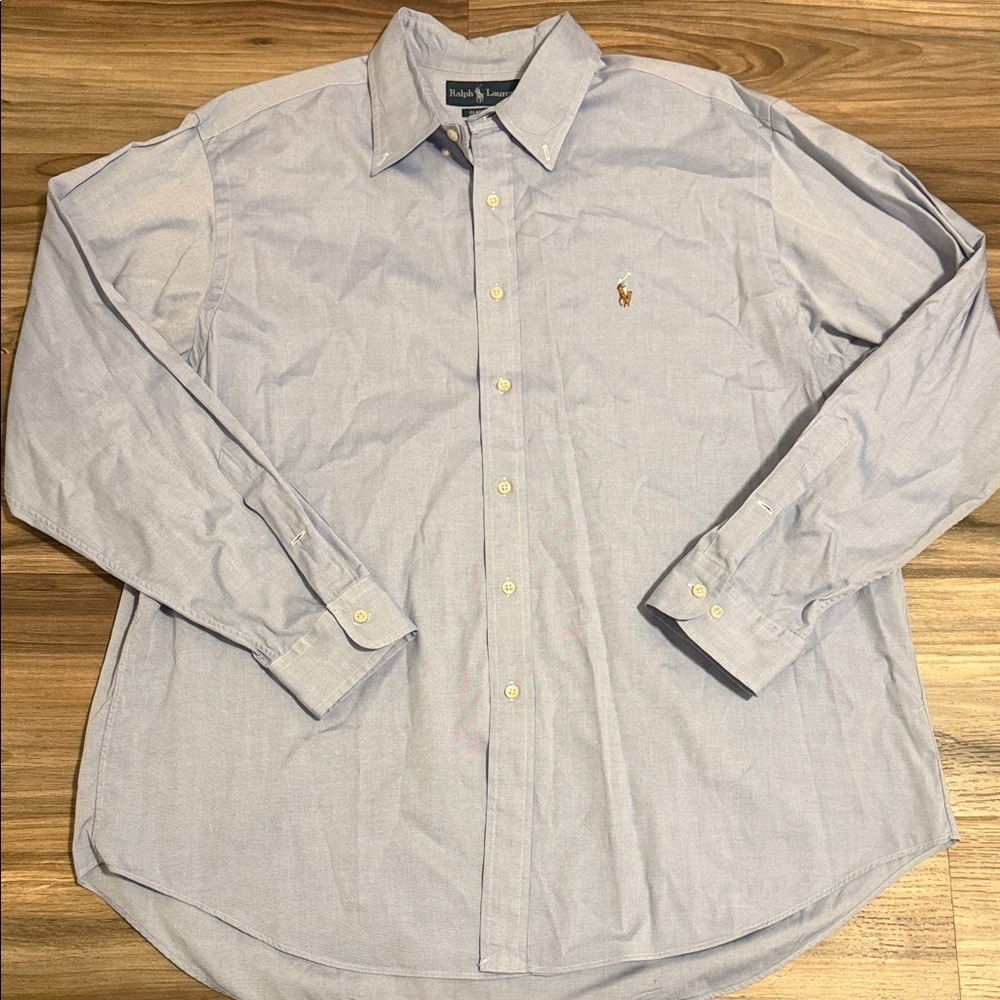 Ralph Lauren Men’s Sz. 17.5” Classic Fit Oxford Button Down Shirt Light Blue L/S
